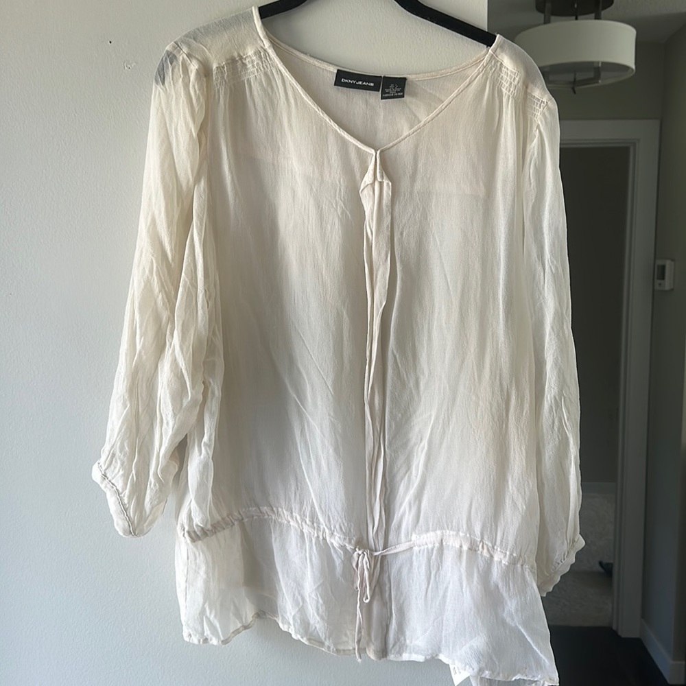 DKNY JEANS cream blouse